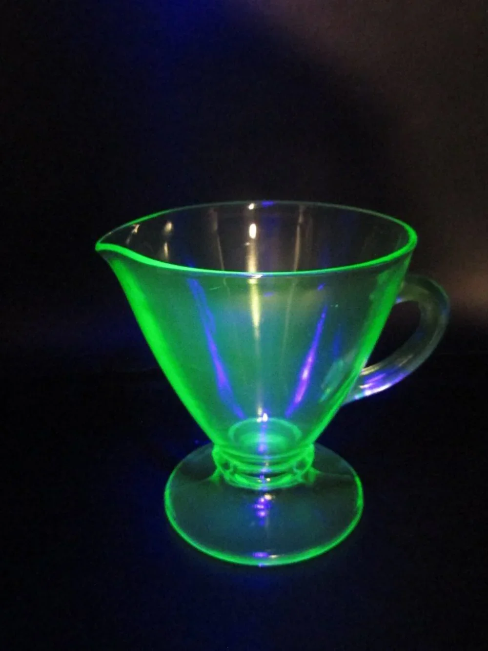 Green Uranium Glass Creamer